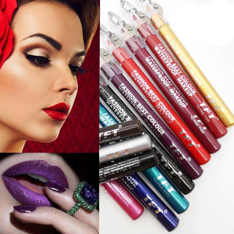 [Hàng mới về] Chì kẻ mắt 12 màu tùy chọn chống nước & nhòe kèm đồ chuốt | BigBuy360 - bigbuy360.vn