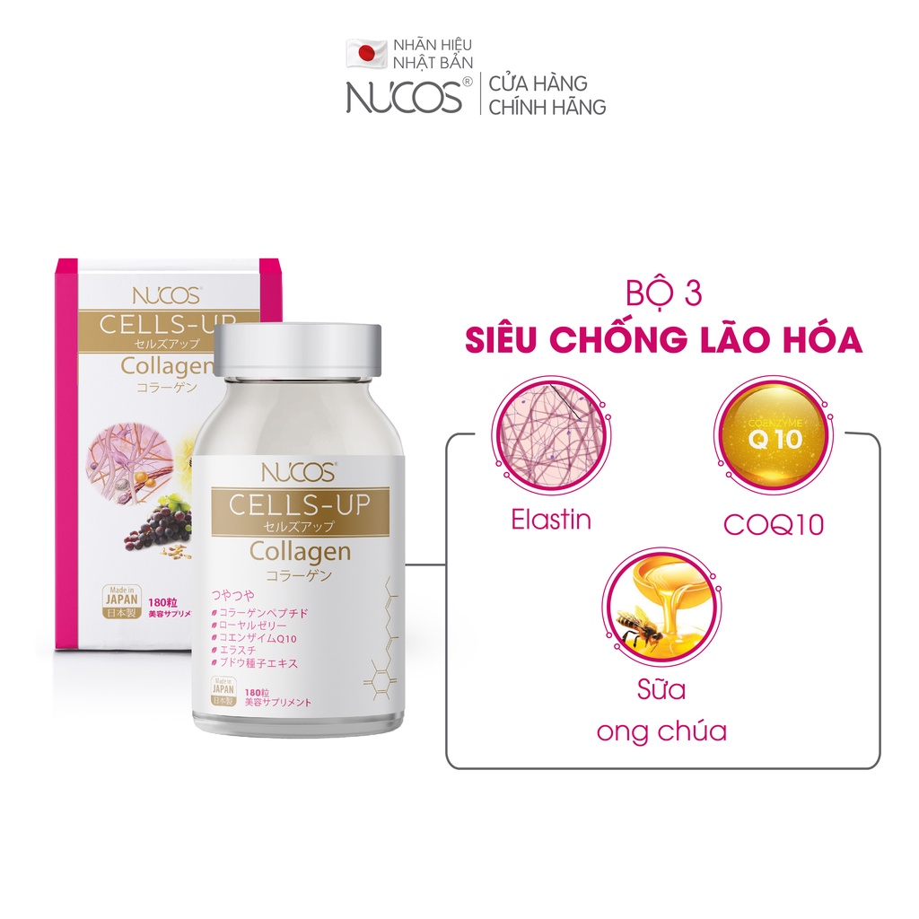 Collagen đẹp da chống lão hoá Nucos cells up 180 viên