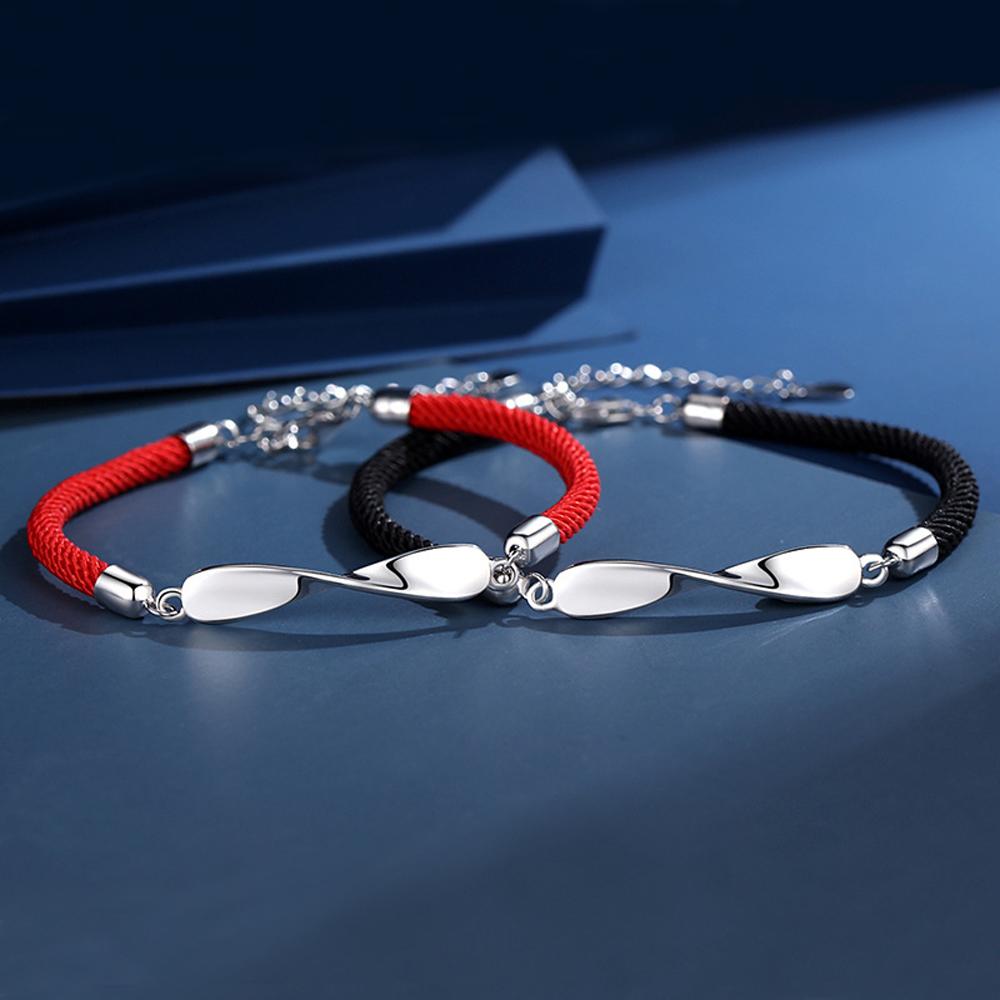 Vòng đeo tay dây bện đơn giản thời trang dành cho cặp đôi