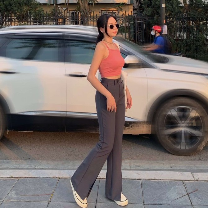 Quần tây nữ dài lưng cao ống loe nhẹ, xẻ gấu, đứng form, dáng ôm nhiều màu Hàn Quốc công sở, thiết kế T-Ju (quần Bestie) | BigBuy360 - bigbuy360.vn