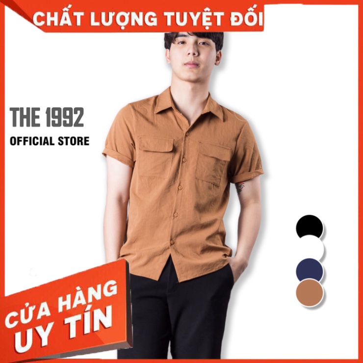 Áo sơ mi nam THE 1992 Áo đũi nam cổ bẻ cộc tay - Hàng nhập khẩu