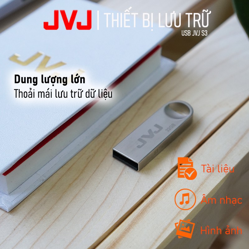 USB 16Gb JVJ S3 siêu nhỏ vỏ kim loại -  tốc độ 25MB/s Vỏ Kim Loại chống nước ổn định Bảo hành 5 năm chính hãng