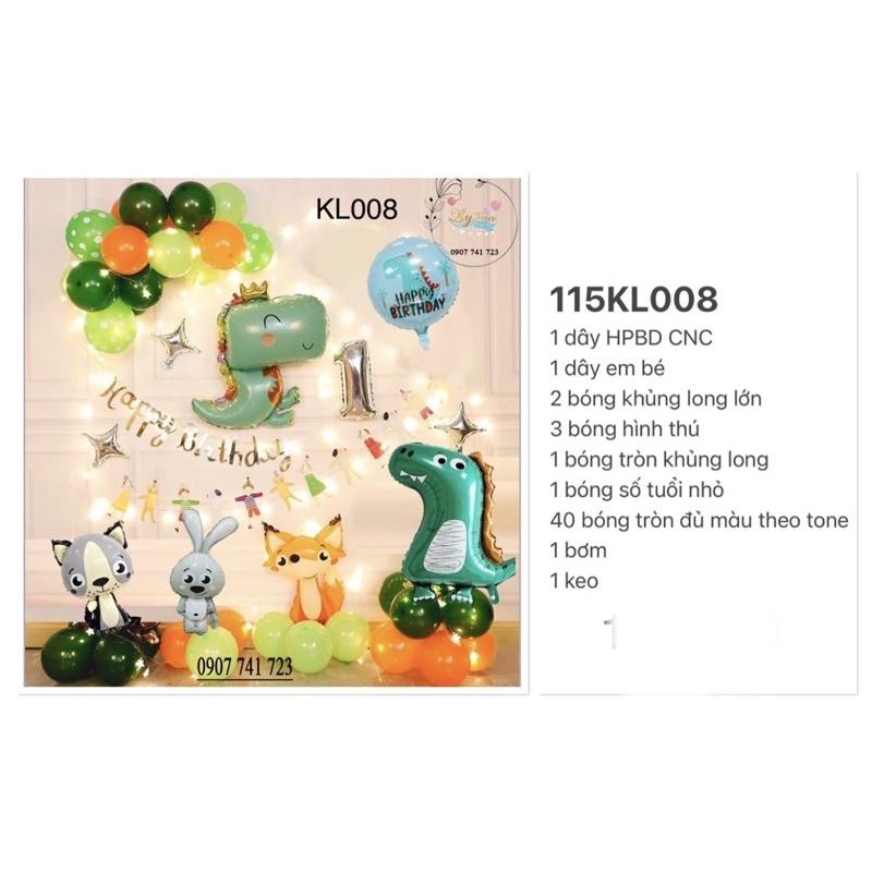 Set trang trí sinh nhật,set bóng trang trí cho bé