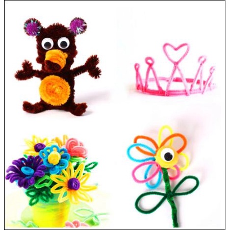 Dây Chenille Stems Thủ công Đồ chơi Giáo dục Đầy màu sắc Làm bằng tay sáng tạo cho bé 100pcs/30cm