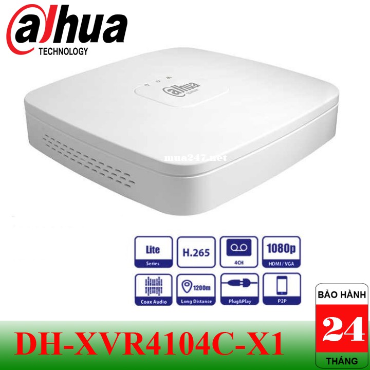 Đầu ghi hình camera Dahua DH-XVR4104C-X1 4 kênh (Hỗ trợ  DSSDDNS) Hàng chính hãng DSS