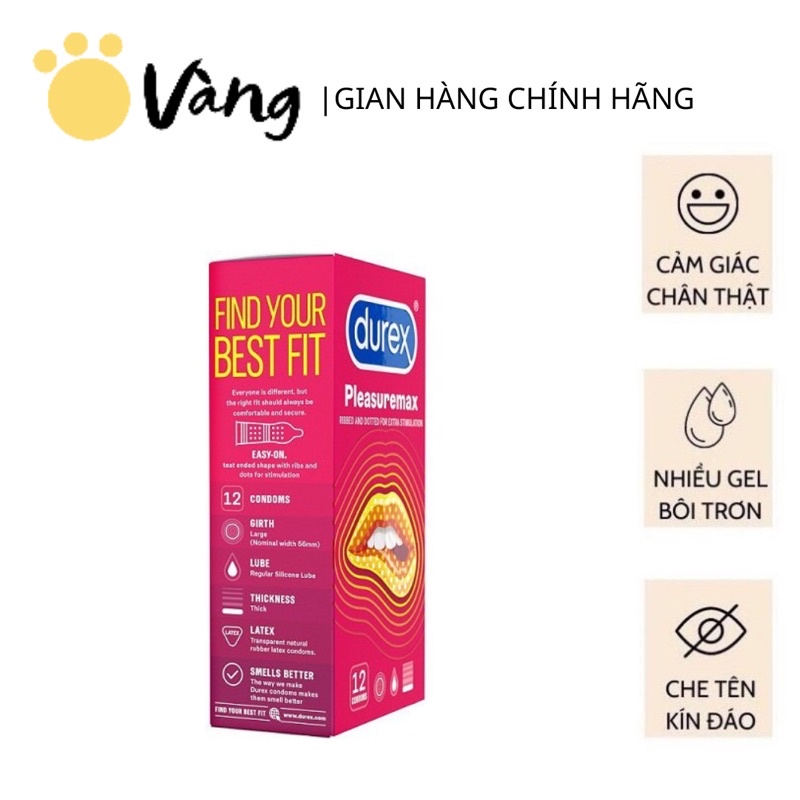 Combo 2 Hộp Bao Cao Su Có Gai Siêu Mỏng Durex Pleasuremax Tăng Cường Gel Giảm Khô Rát 12 Bao/Hộp