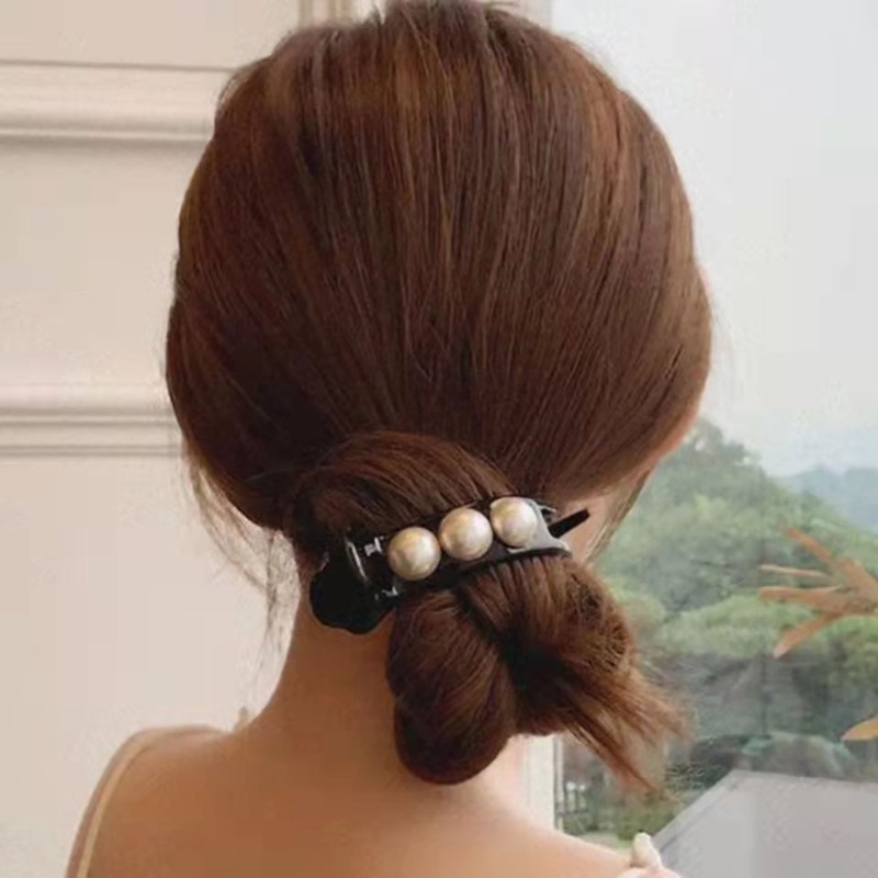 Kẹp Tóc Đính Hạt Ngọc Trai Màu Cầu Vồng Phong Cách Hàn Quốc Nhật Bản