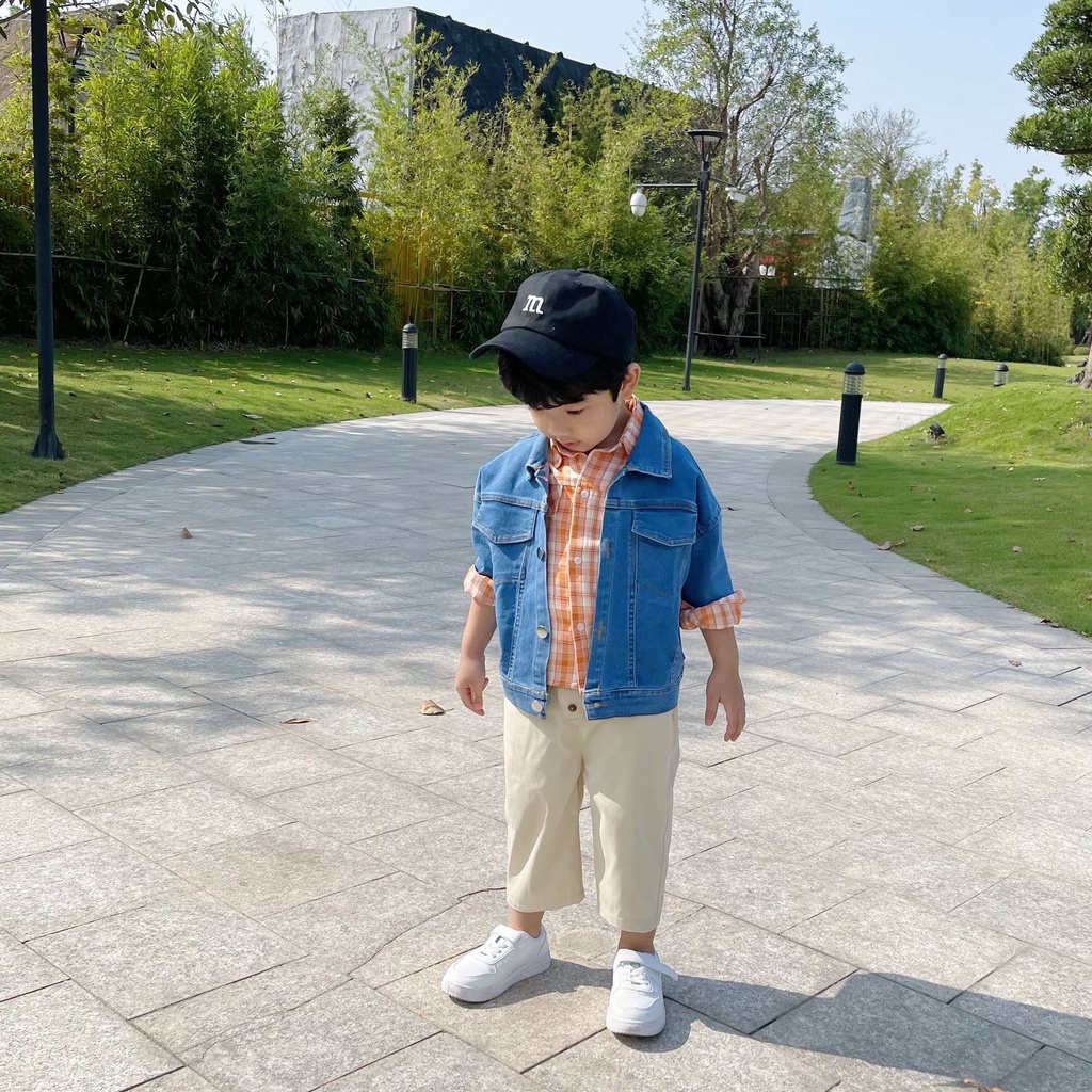 Áo khoác jeans chất bò mềm cho bé trai Magickids Áo khoác thu đông trẻ em giữ ấm  AO21017