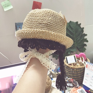 Mũ len bím tóc (sợi thô) 🧶 xinh cho bé