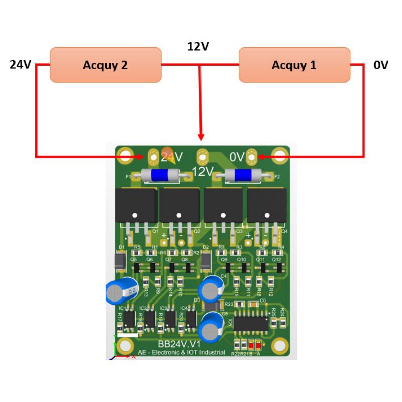 Mạch cân bằng Acquy 12V hệ 24V loại 20A chất lượng cao- bản basic