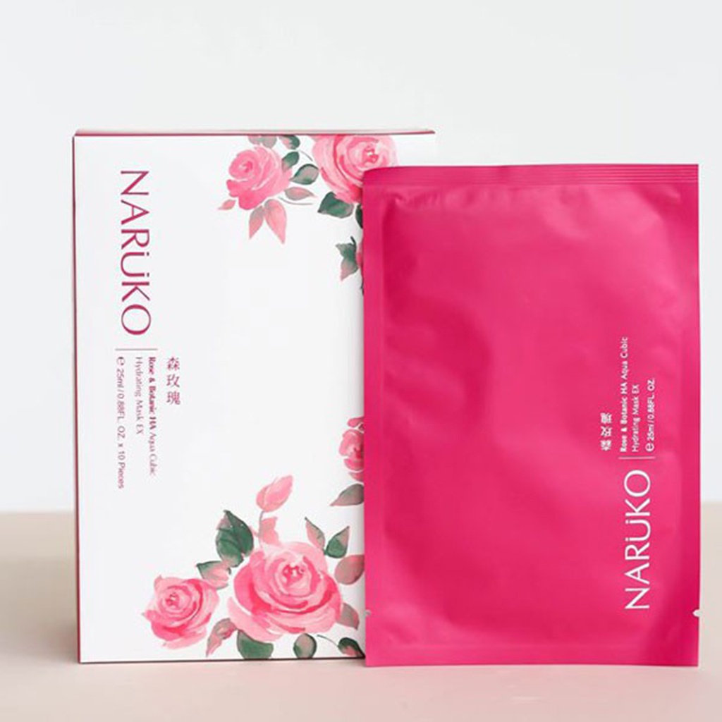Mặt Nạ Naruko  Rose &amp; Botanic HA Aqua Cubic Hydrating Mask EX
