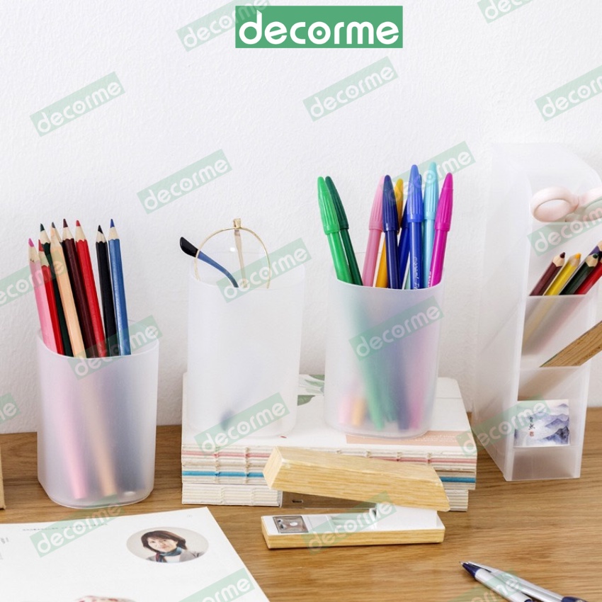 Ống đựng bút DecorMe nhựa nhám đựng bút, ống cắm bút đa năng tiện lợi decor bàn học