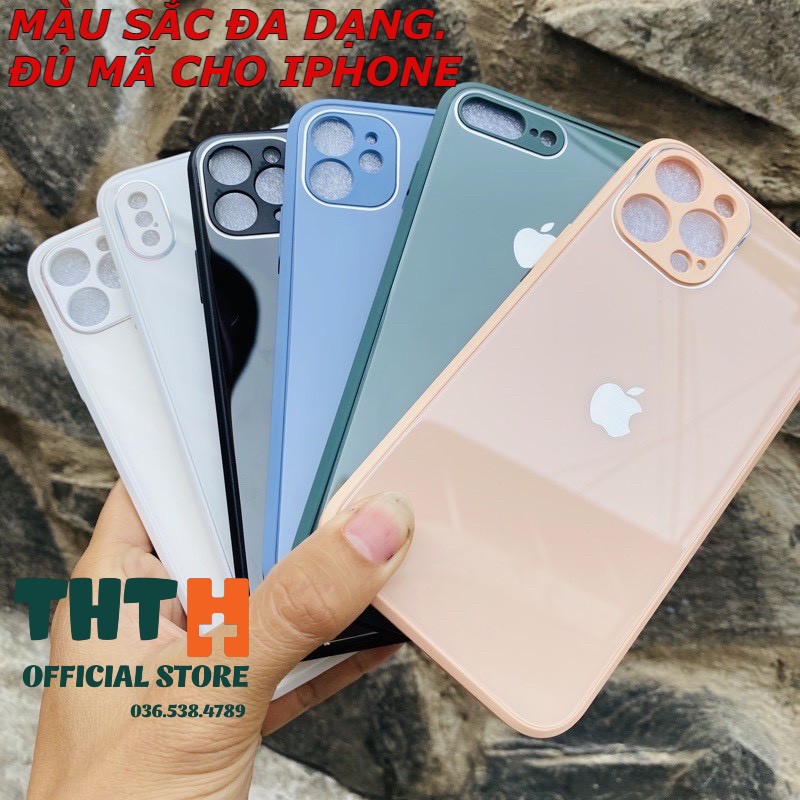 ỐP ĐỘ VIỀN VUÔNG IP 12 LƯNG KÍNH CAO CẤP IPHONE 6plus/6s plus/7plus/8plus/x/xs/xs max/11/11 pro/11 promax/12