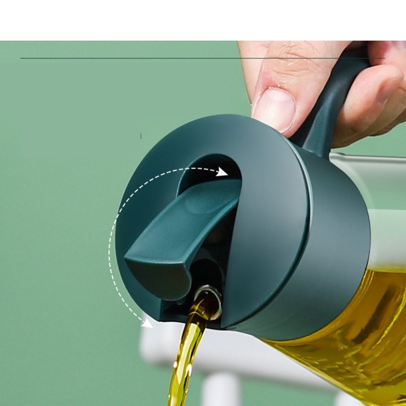 Chai Thủy Tinh Đựng Dầu Ăn Nước Mắm Chai Lọ Chiết Rót Tự Động Mở Nắp Khi Rót TomHouseVN