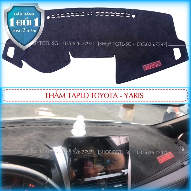 [Yaris 2011 đến 2018] Thảm Taplo oto loại da vân gỗ,da cacbon,da nỉ đen và nhung lông cừu dày 3 lớp