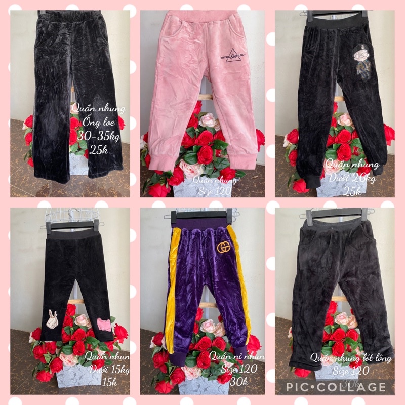 Quần nỉ nhung trẻ em