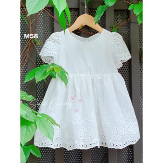 Váy trắng thêu BG đục lỗ tiểu thư size 2-10 tuổi