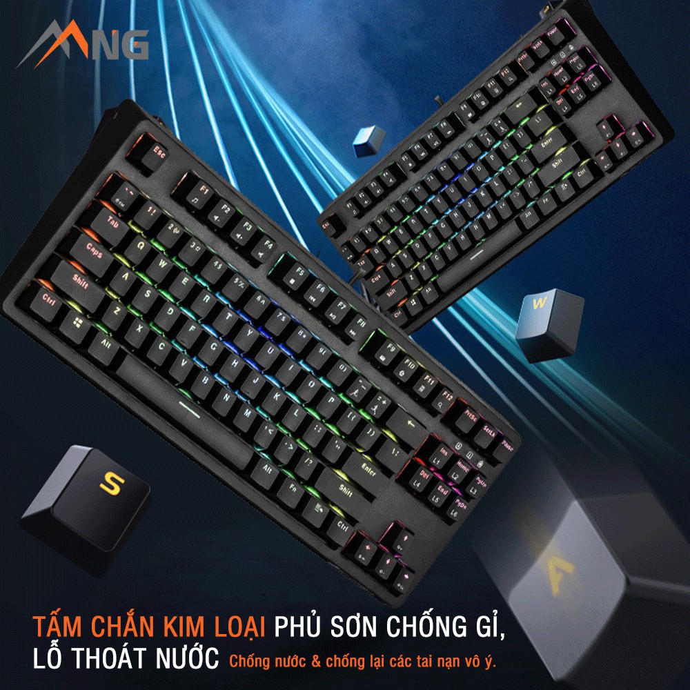 Bàn phím máy tính EDRA EK387 RGB Cơ Đèn Led Chống Nước Kèm 1 Keypuller Có Dây Chơi Game Văn Phòng 87 phím Outemu Switch