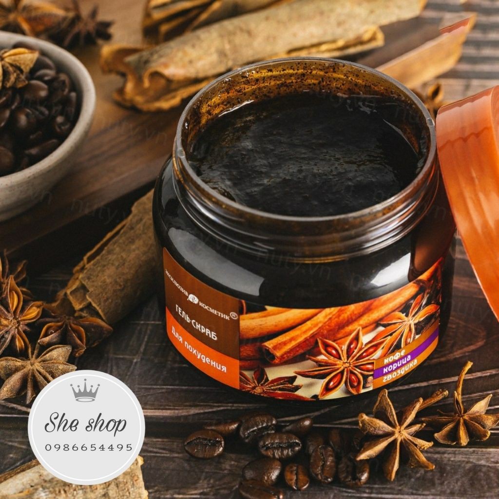 Tẩy da chết, kem dưỡng da chiết suất quế hồi và cafe Exclusive Cosmetics chính hãng Nga 380ML giúp trẻ hóa,săn chắc da.
