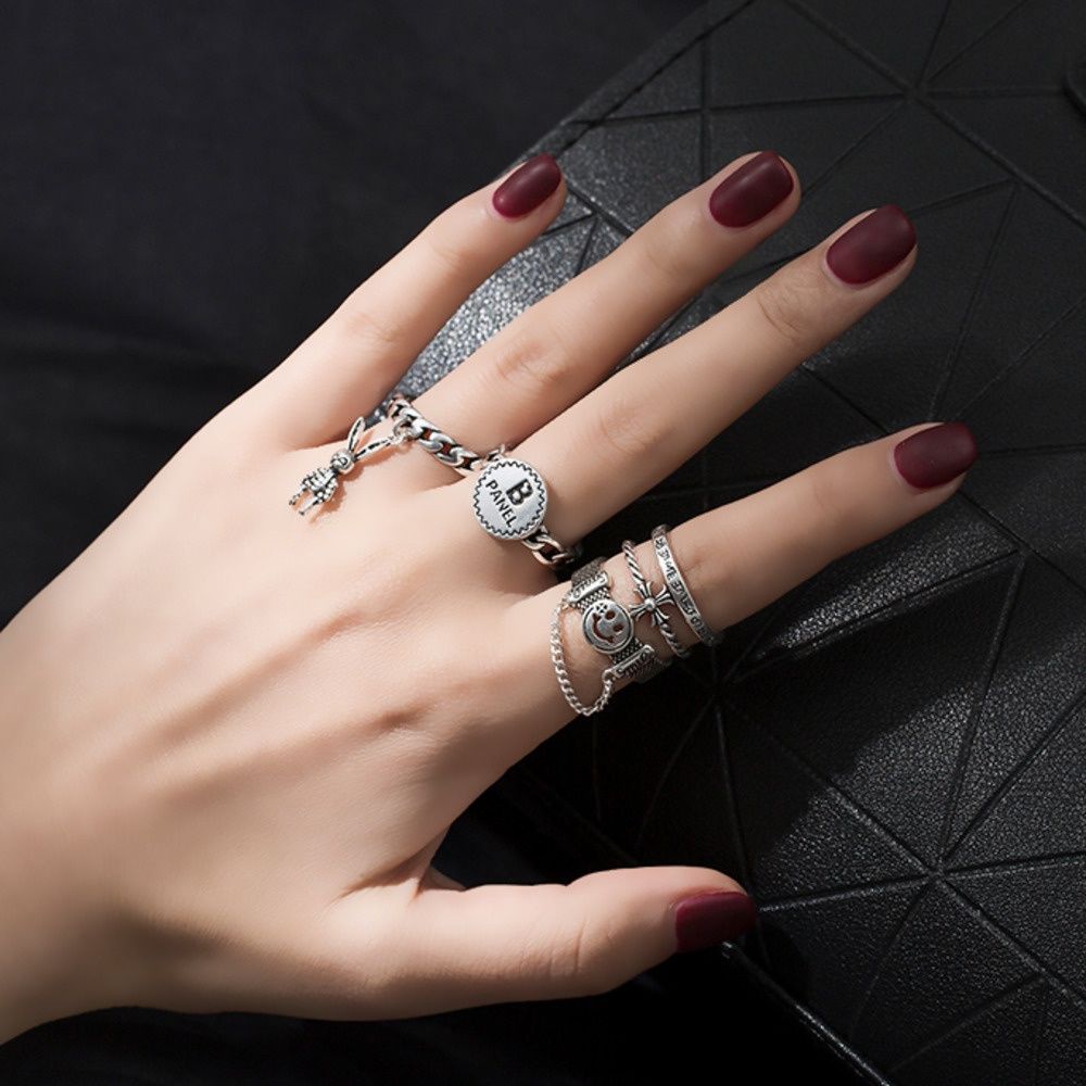 Nhẫn Mở Phong Cách Hip Hop Đơn Giản Thời Trang Cho Cặp Đôi