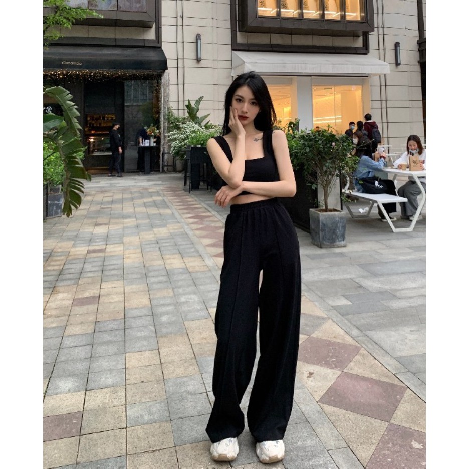 Set bộ áo cổ vuông CRT quần dài mí ly(mẫu mới)[Hermano Fashion]