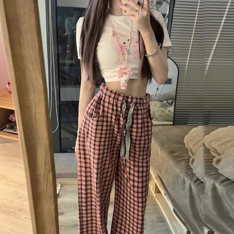 NRVP Quần Thể Thao Nữ Ống Rộng Phong Cách Đường Phố Hàn Quốc Mới