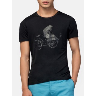 Áo thun unisex cổ tròn màu đen Ginkgo T-shirt 100% Cotton special cao cấp - Xích Lô