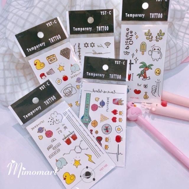 Set 2 Hình Xăm Dán Tattoo Mini Tạm Thời Chống Nước Họa Tiết Hot Trend độc đáo nhiều mẫu