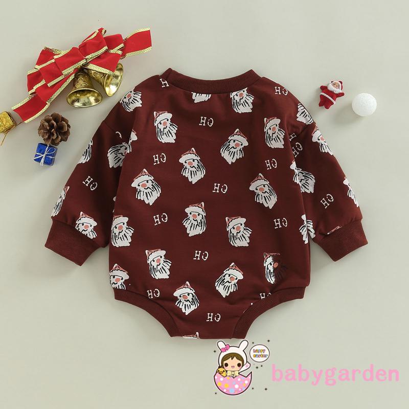 Babygarden Áo Liền Quần Tay Dài Cổ Tròn In Họa Tiết Ông Già Noel Hoạt Hình Thời Trang Mùa Thu Dành Cho Trẻ Em