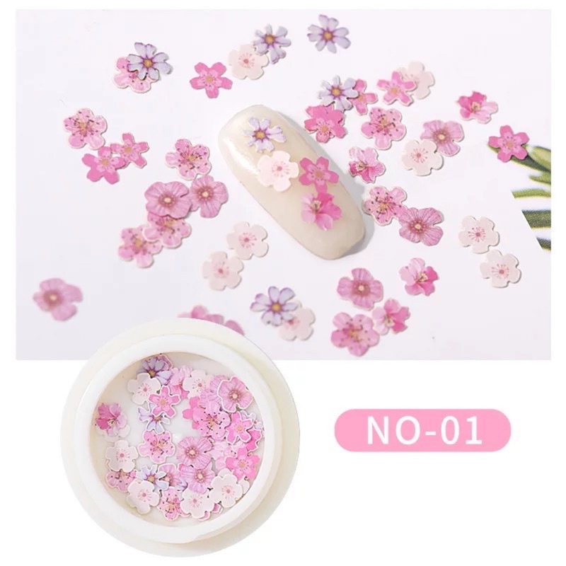 Set phụ kiện hoạ tiết hoa trang trí móng nail nghệ thuật