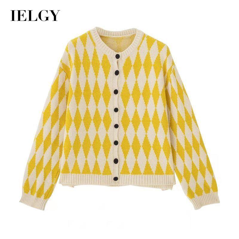 Áo cardigan IELGY dáng rộng kiểu Nhật thời trang cổ điển dễ phối đồ cho nữ