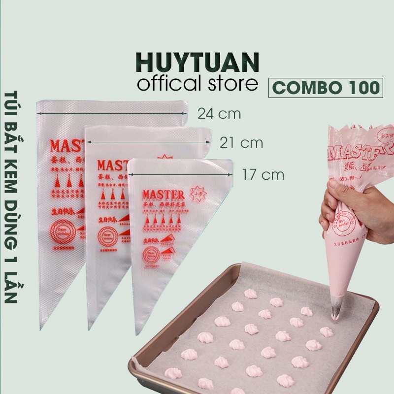 Túi bắt bông kem nilong sần - Túi bắt kem dùng 1 lần tiện lợi - chọn size (TBK100)