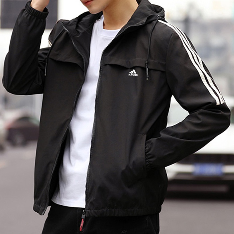 Áo Khoác Bomber Thể Thao Adidas Dáng Ôm Chống Nước & Gió Cho Nam