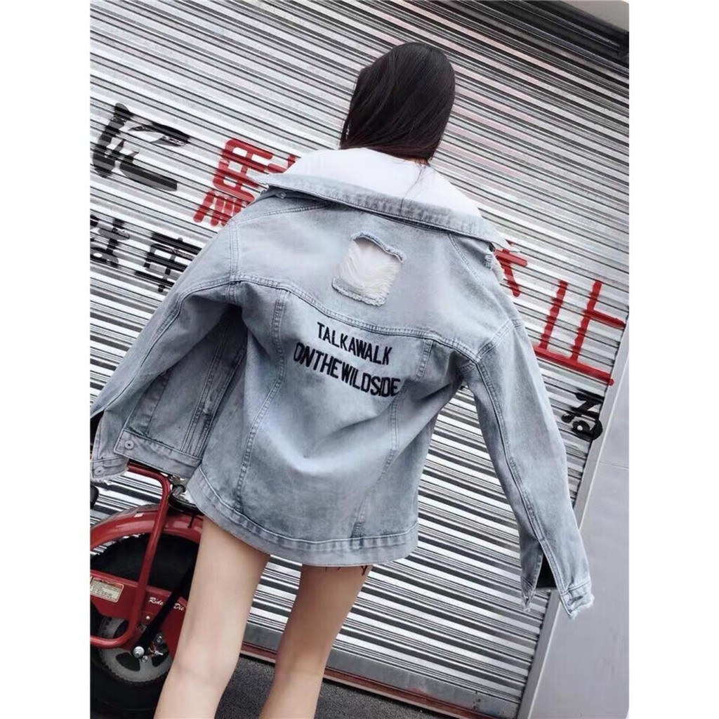 [Cao cấp] Áo khoác jean nam xám trắng cao cấp thời trang trẻ Talk form vừa hàng shop