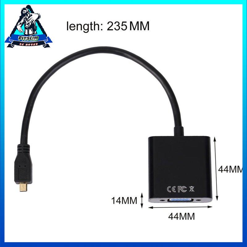 [Fitslim] 1080P Micro HDMI-compatible To VGA Female Video Cable Converter Adapter