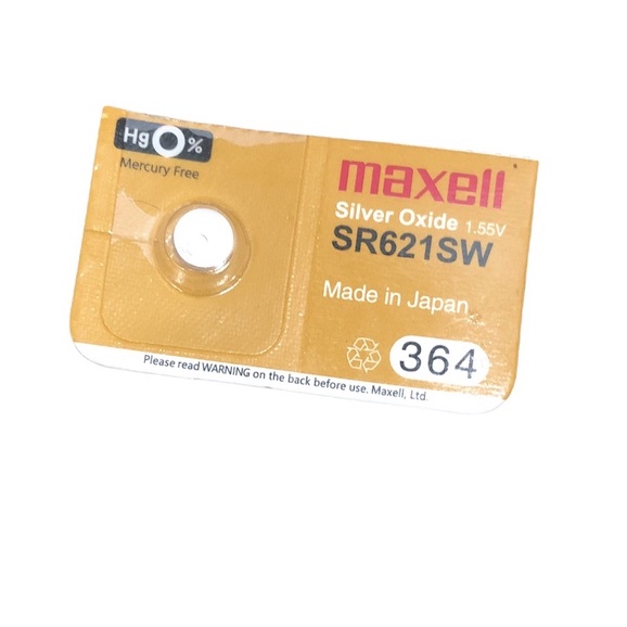 Vỉ 1 viên  pin  Maxell  SR621SW SR621 621 364 Nhật  Bản