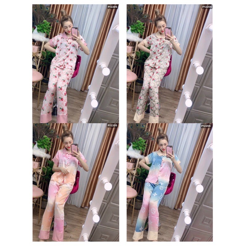 Bộ Pijama cộc tay lụa cao cấp . Bộ Pijama thời trang sang xịn mềm mịn