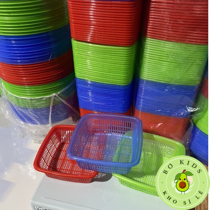 [Giá sỉ] Rổ nhựa vuông ,nhựa tròn Việt Nhật (MS:3295) (MS:3291), rổ đựng rau sống, rổ mini