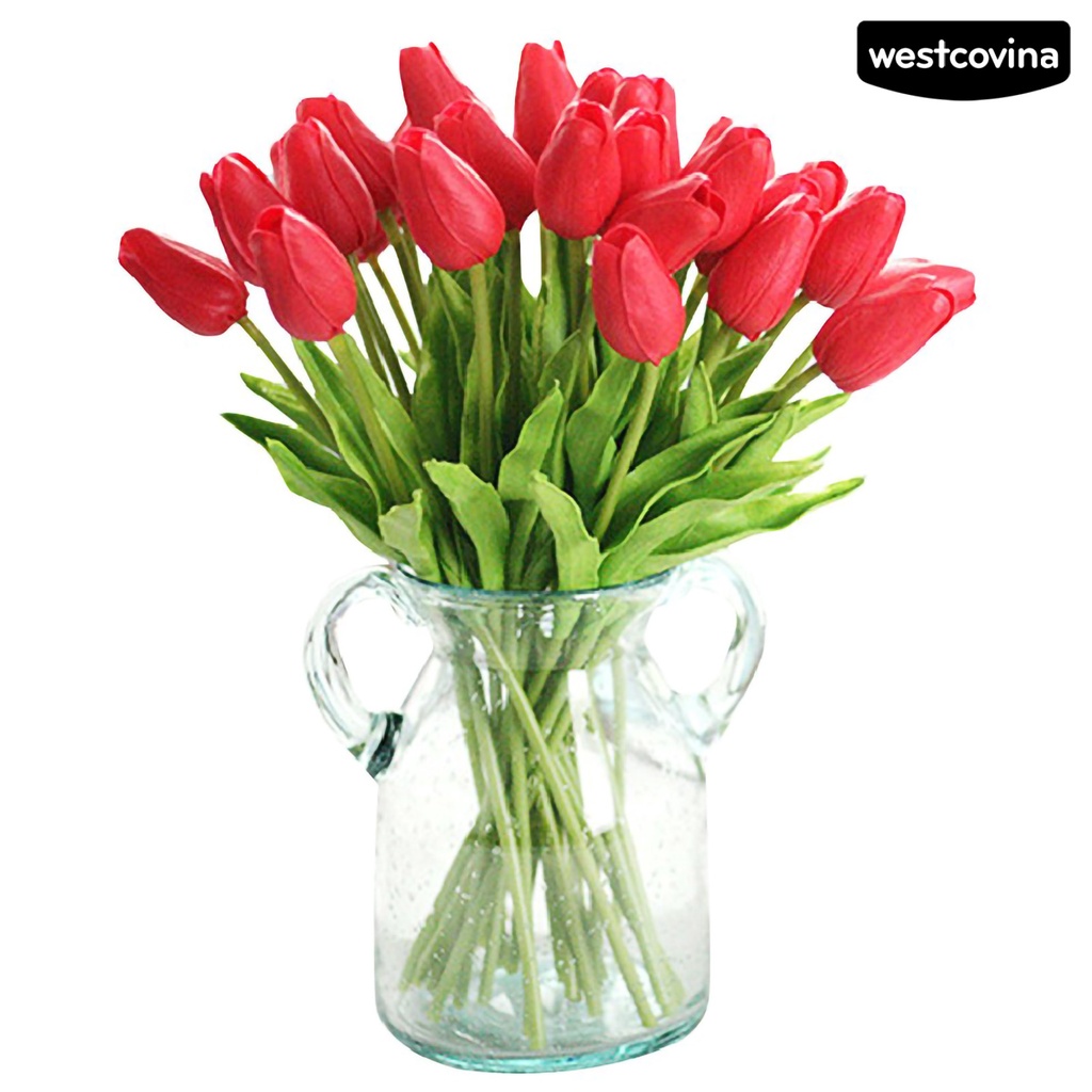 Bộ 10 hoa tulip nhân tạo dùng làm phụ kiện chụp ảnh/đám cưới