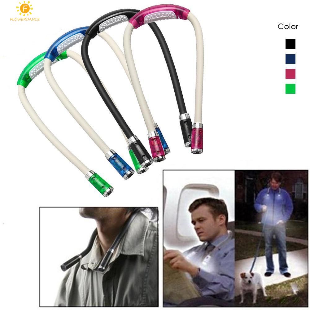 Linh hoạt Có Thể Điều Chỉnh Cổ Hug ánh sáng 4 LED di camping ánh sáng cổ treo đèn đêm Cuốn Sách Đèn Đọc Sách Ban Đêm Đèn Pin Thuận Tiện tay-Miễn phí FLOWERDANCE