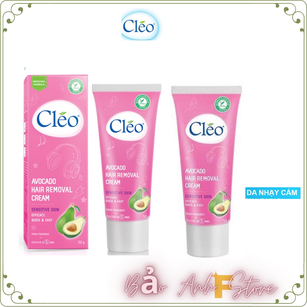 Tẩy lông CLEO Sensitive Skin 50g (kem tẩy lông cho da nhạy cảm ) - chai màu hồng