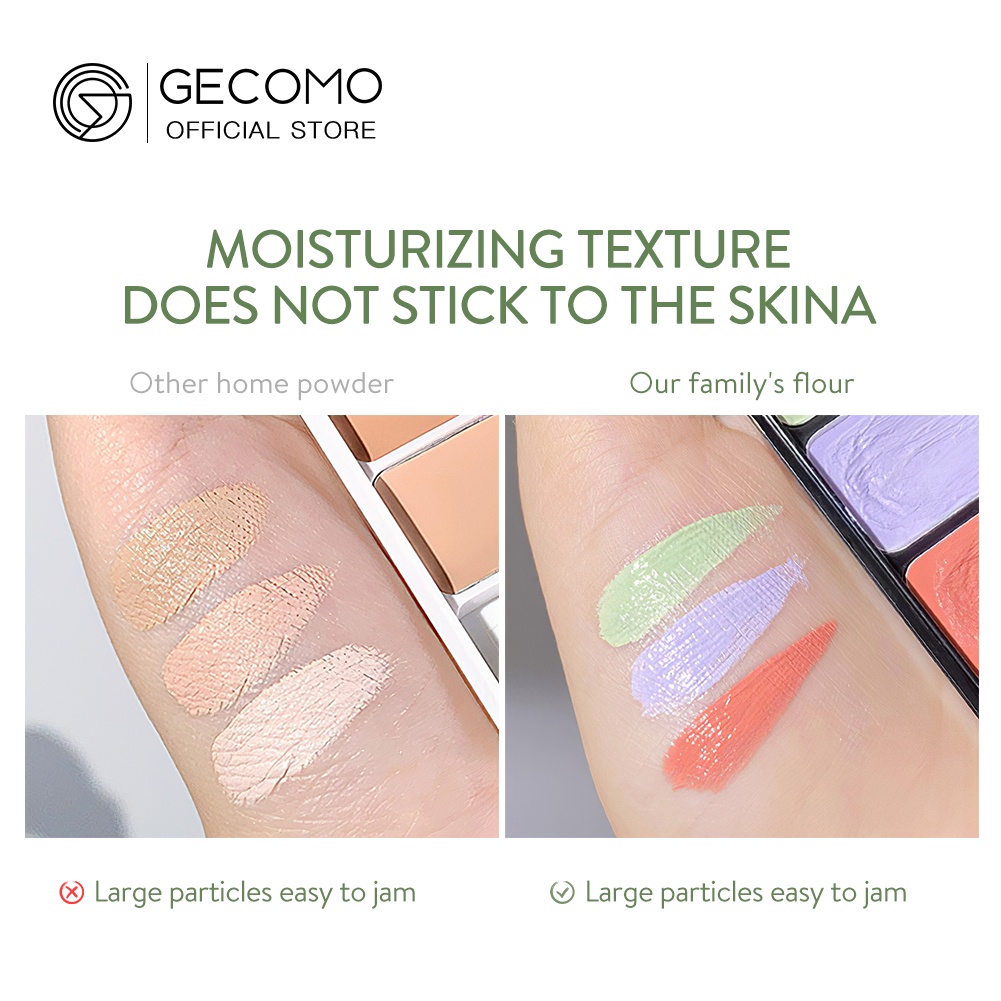 Bảng Kem Che Khuyết Điểm 3 Màu GECOMO Làm Sáng Da Che Phủ Toàn Diện