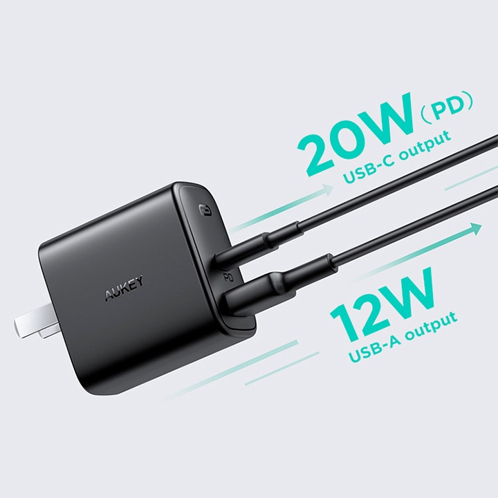 CỦ SẠC NHANH AUKEY 32W PA-F3S PD 20W IP 12