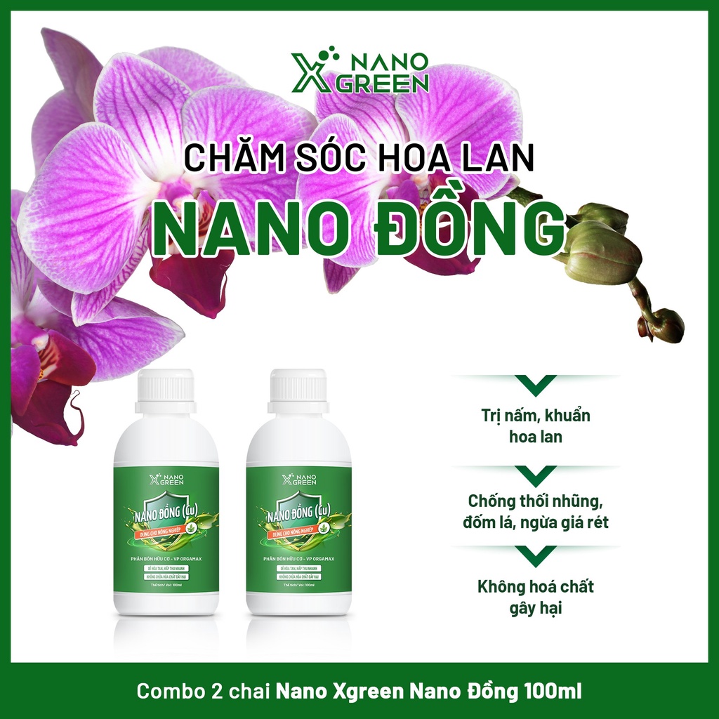 Nano đồng Nano Xgreen cung cấp vi lượng, bổ sung dưỡng chất phục hồi cây, hỗ trợ giá rét (combo 100ml)