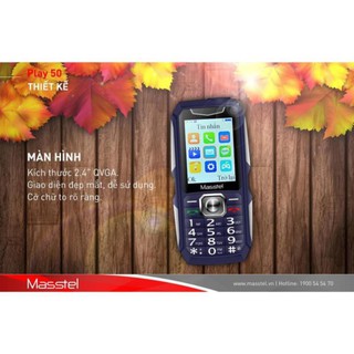 Điện Thoại Masstel Play 50 Loa khủng - Pin siêu khủng  3000mah sản phẩm mới - bảo hành hãng 12  thang.