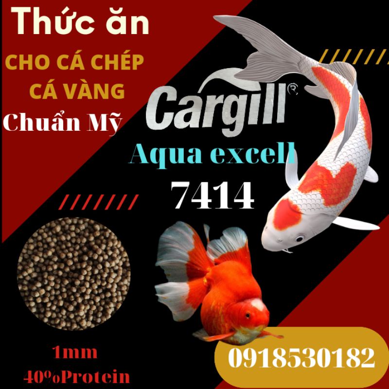1Kg Cám cá Cagirll 7414 (1mm) 40% đạm, thức ăn cá koi, thức ăn cá vàng