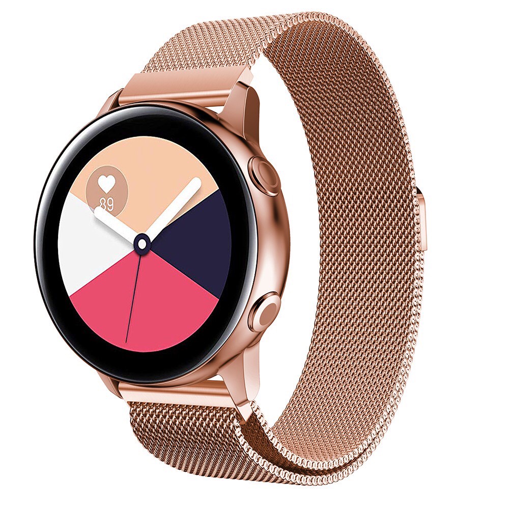 Dây Đồng Hồ 20mm Thép Lưới Nam Châm Cho Đồng Hồ Samsung Galaxy Watch Active 2, Active, Galaxy Watch 42mm [Tặng Chốt thôn