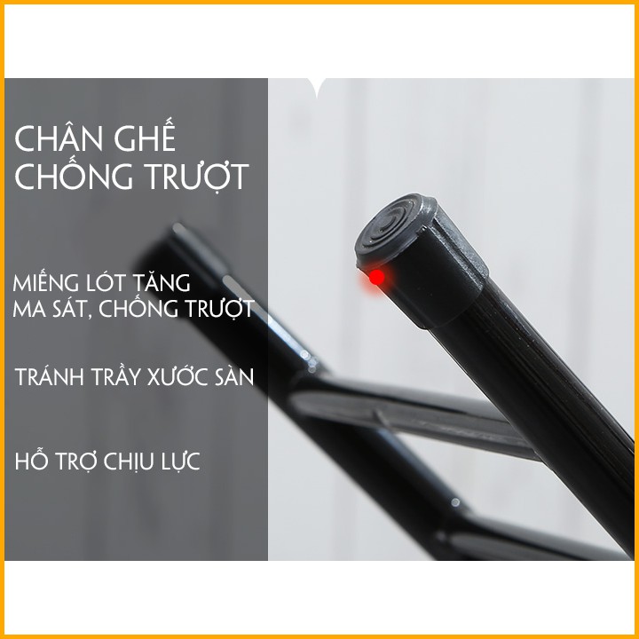 Ghế gấp gỗ đa năng, ghế gấp gọn tiện lợi khung thép màu trắng vàng đen, ghế ăn gấp gọn