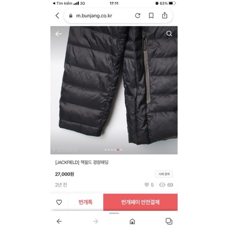 Áo phao lông vũ nam siêu nhẹ