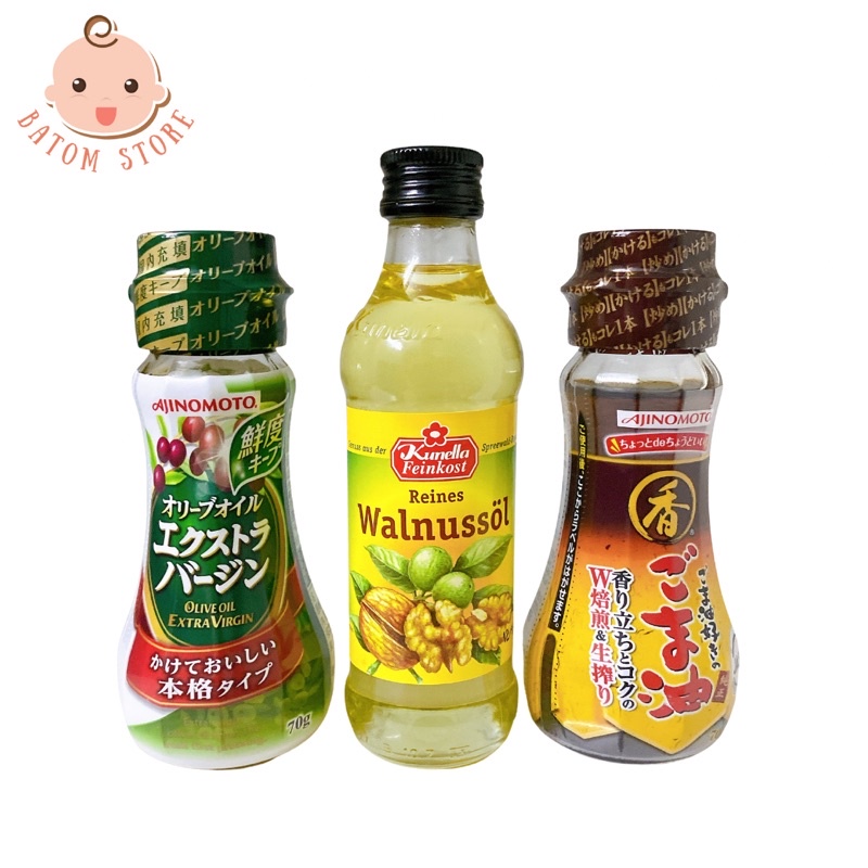 Dầu Óc Chó - Dầu Ô Liu - Dầu Mè 100ml Cho Bé Ăn Dặm (Date 6/2022)